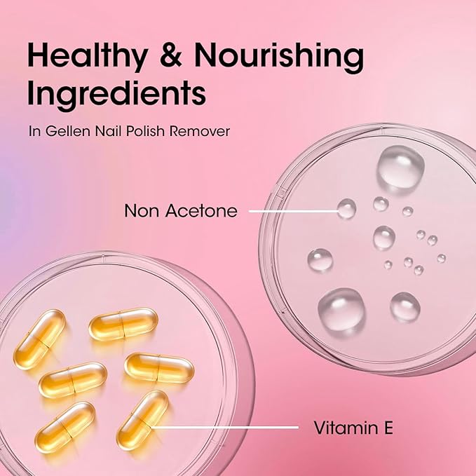 Gellen Nail Polish Remover Raspberry Scent, Acetone Free Nail Polish Remover for Quick Dry Nail Polishes, Gentle Nail Polish Removal Pump with Vitamin E, Fingernail Polish Remover 6.09 Fl Oz