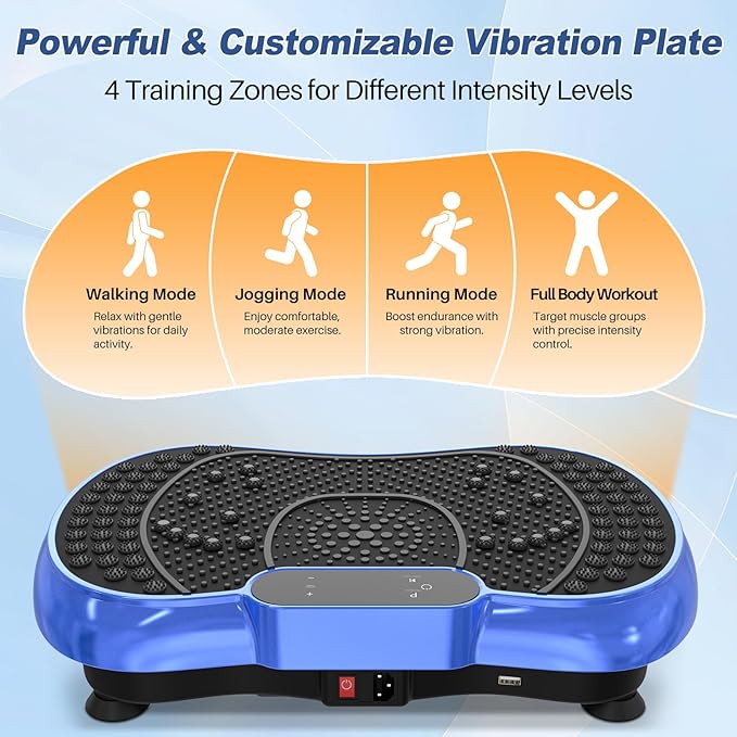 Vibration Plate Exercise Machine for Weight Loss – 100-Speed Platform with Bluetooth Speaker, Remote & Bands, 450 lbs Capacity – Quiet Full Body Workout for Lymphatic Drainage at Home