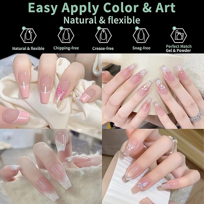 Long Coffin Nail Tips, 216pcs Acrylic Ballerina Fake Nails Soft Gel Nail Tips, Full Cover Pre-Shaped Matte Clear Press on Nails for Extension, Diy at Home Manicure 12 Sizes