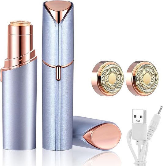 Facial Hair Remover for Women- as Seen on TV Painless Face Shaver -Mini Hair Remover, Electric Razor Shaver Portable Bikini Epilator for Lips, Chin, Armpit, Peach Fuzz, Fingers, Neck, Cheek