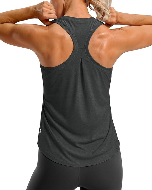 G Gradual Women's Workout Tank Tops Racerback Athletic Yoga Tops Loose Fit Sleeveless Running Gym Sports Shirts for Women