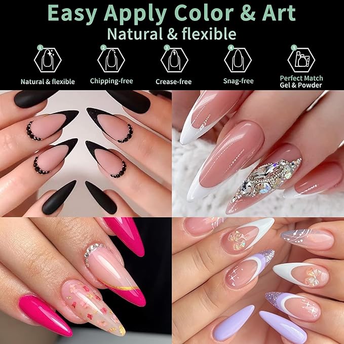 Medium Stiletto Nail Tips, 216pcs Acrylic Soft Fake Nails Gel Nail Tips, Full Cover Pre-Shaped Matte Clear Press on Nails for Extension, Diy at Home Manicure 12 Sizes