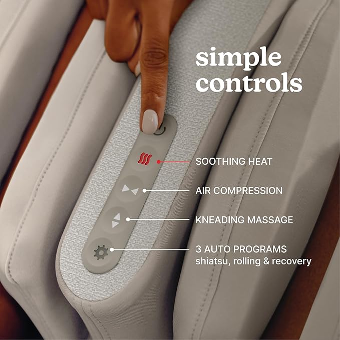 Homedics Luxe Comfort Foot Massager & Calf Massager with Heat, Shiatsu, Deep Kneading, Air Compression, Circulation Boost, Relaxation, Adjustable Modes, Post-Workout Recovery