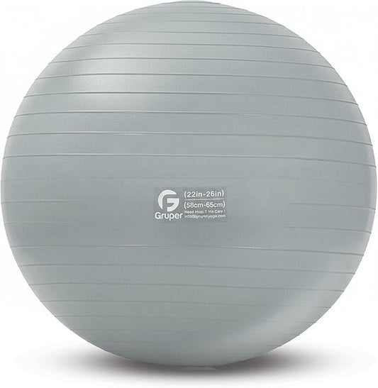 Gruper Yoga Ball and Pilates Ball,4 Sizes Exercise Ball for Fitness, Workout, Pregnancy and Physical Therapy,Quick Pump Included,Great as Yoga Ball Chair for Office or Home Gym Equipment