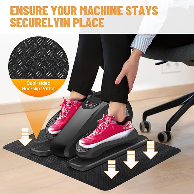 Upgrade Double-Sided Non-Slip Workout Mat for Elliptical Leg Exerciser, Exercise Mat for Under Desk Elliptical Floor Protection