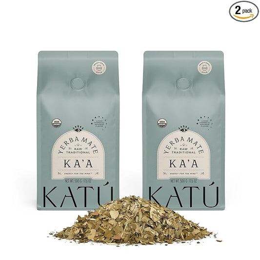 Katú Ka’a Yerba Mate Tea – 2-Pack (2 x 500g) – Organic Loose-Leaf, Air-Dried & Unroasted for Smooth Traditional Taste & Natural Energy – 1kg Total
