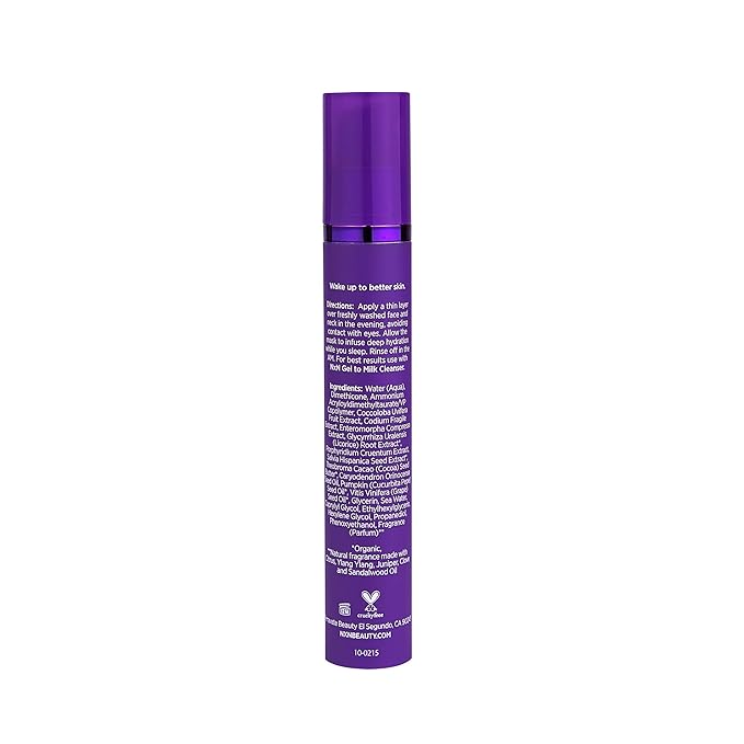 NXN Invisible Overnight Anti-Aging Face Mask - with Licorice Root, Grapeseed, Cacay Oil, Marine Algae - Moisturizing Facial Formula - 0.5 Fl Oz