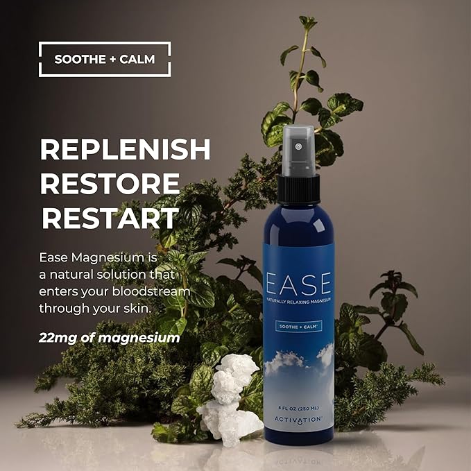Activation Ease Magnesium Spray | 250 ml | Dead Sea Magnesium Chloride | Fast-Absorbing Topical Spray for Natural Balance and Relaxation