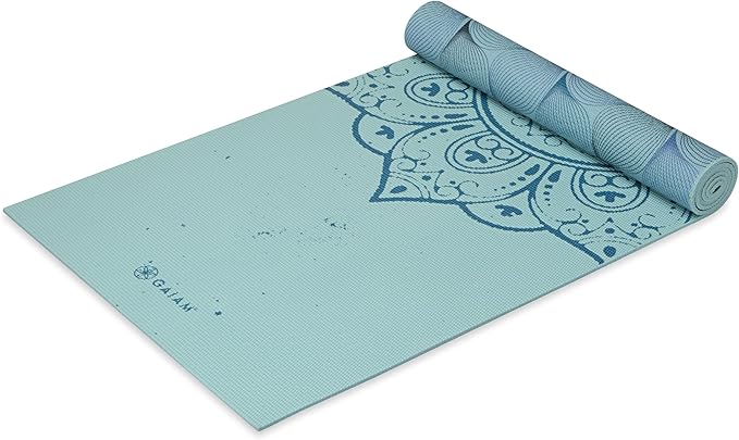 Gaiam Yoga Mat - Premium 6mm Print Reversible Extra Thick Non Slip Exercise & Fitness Mat for All Types of Yoga, Pilates & Floor Workouts (68" x 24" x 6mm Thick)