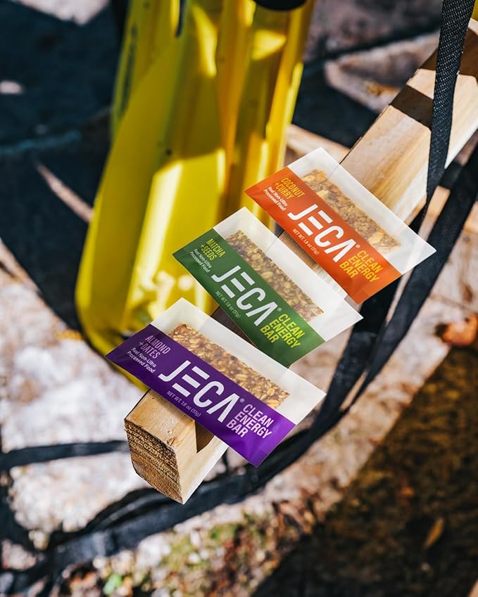 JECA® Almond Dates Energy Bars - Plant-Based Snack with Oats, Almonds, Dates, Peanuts, & Organic Agave Nectar - Vegan, Gluten-Free, Non-GMO - Natural Ingredients - Chewy Texture - 1.8 oz, 12-Pack