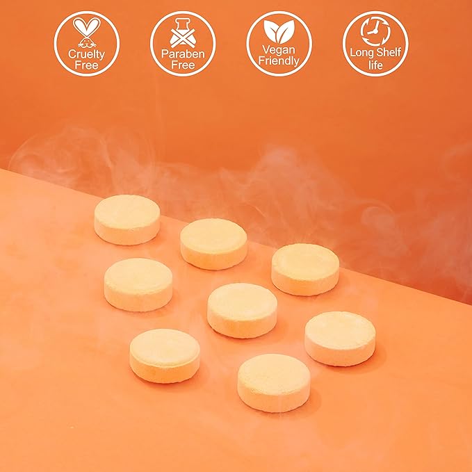 Shower Steamers Gifts for Women & Men - Orange, Watermelon, Mango, Pink Grapefruit Essential Oils Scented Aromatherapy Bath Bombs, Nasal Congestion Relief Shower Tablets, Birthday Gifts