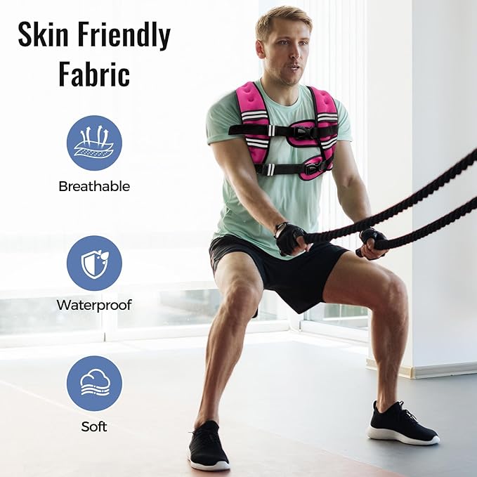 Weighted Vest for Women & Men with Reflective Stripe and Adjustable Buckle, Comfortable & Durable Rucking Vest for Walking, Running & Strength Training