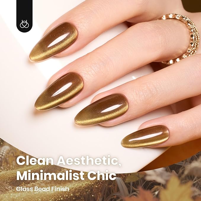 beetles Gel Polish Golden Mirage Cat Eye Gel Nail Polish Set - 6 Colors Glitter Red Green Blue Brown Pink Christmas Gel Nail Kit Magnetic Shine Soak Off UV Winter Salon DIY Manicure Gift for Women