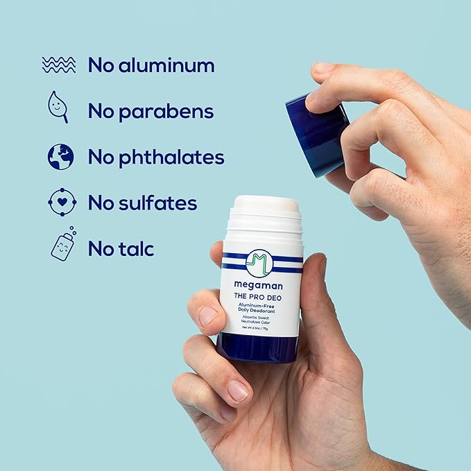 Megaman Pro Deo | Aluminum-Free Deodorant | Long-lasting Citrus Woods Scent | 2.6 oz