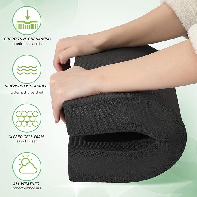 Hungdao 2 Pcs Balance Pad Thick Foam Yoga Core Training Exercise Pad for Adults Physical Therapy Fitness Stability Workout Knee Ankle Strength Training Home Work Floor