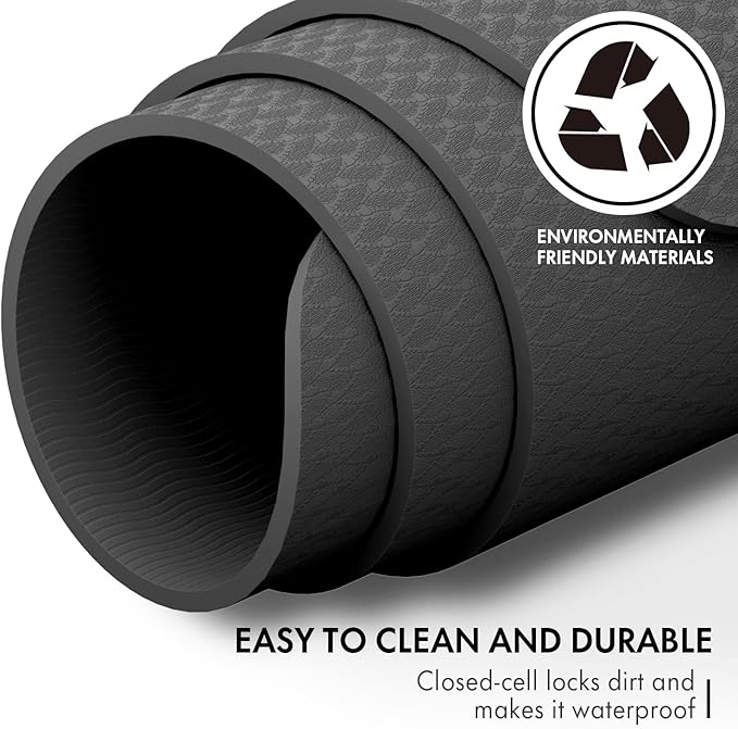 FrenzyBird Large Yoga Mat 6'x 4'（72”x 48”）—1/4" &1/3" Extra Wide Exercise Mat 183cm x 122cm Large Exercise Mat Big Home Yoga Mat Pilates Mat,Non Slip,Thick,TPE Workout Mat,for Women & Men, Yoga, Pilates, Gym and Floor Workouts Pilates