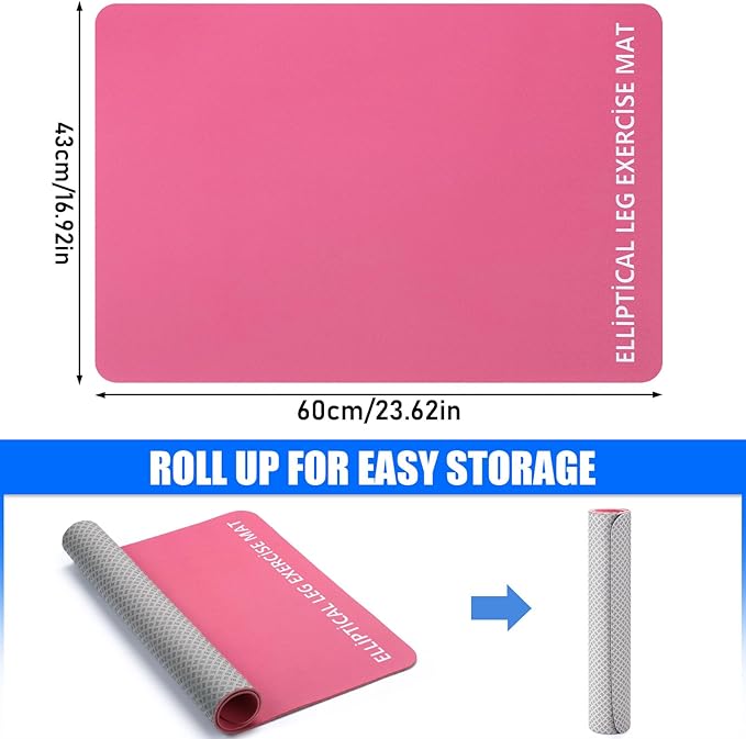 TOBWOLF Non-Slip Workout Mat for Ellipse Leg Exerciser, Ellipse Machine Mat, Exercise Mat for Under Desk Ellipticals, Suitable for Electric Seated Foot Pedal Exerciser, Stability & Floor Protection