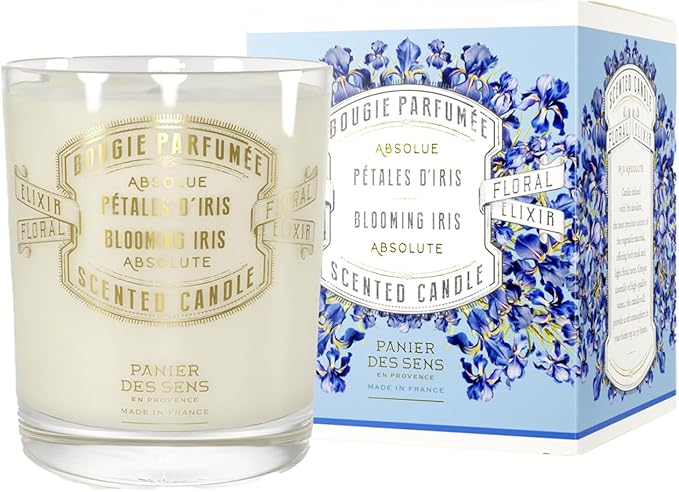 Panier des Sens – Iris Candle – Long Lasting Scented Candles for Home – Gift – 100% Natural Cotton Wick – Decorative Candles Home Gifts - 6.3 oz