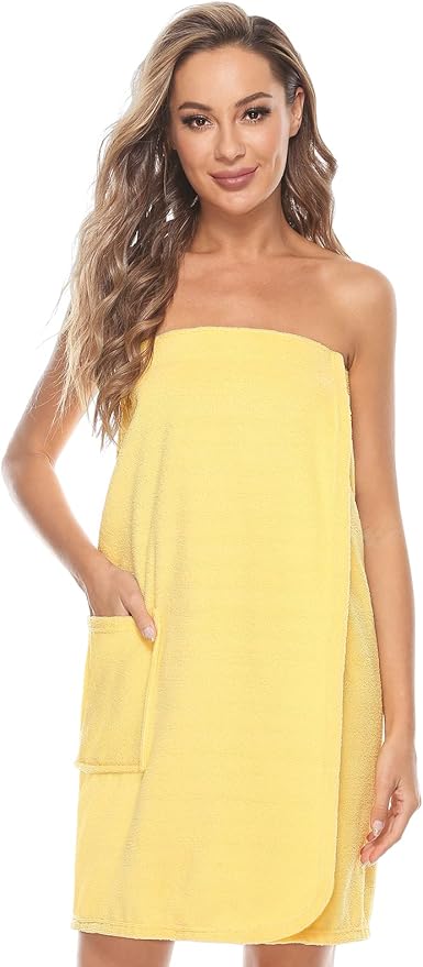 Knuffnee Women's Bath Wrap Towel Shower Spa Body Wrap Adjustable Closure Bathrobe
