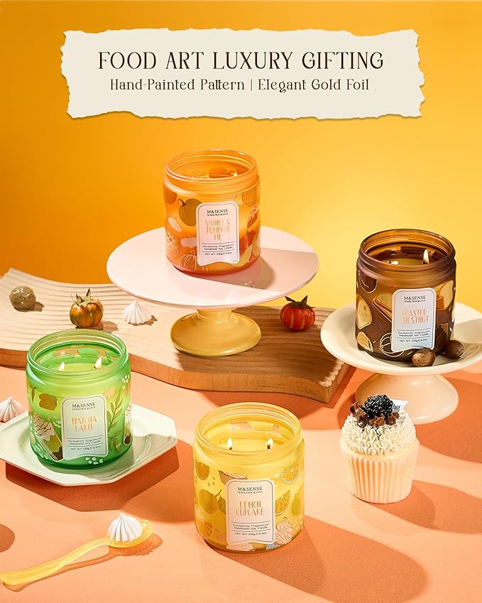 M&SENSE Pistachio Caramel Scented Candle, 11.6oz Natural Soy Wax Non Toxic, 2 Wick Jar Candle, Up to 70 Hours Clean Burn, Housewarming Gift for Women, Nutty Sweet Aroma for Home Office Comfort