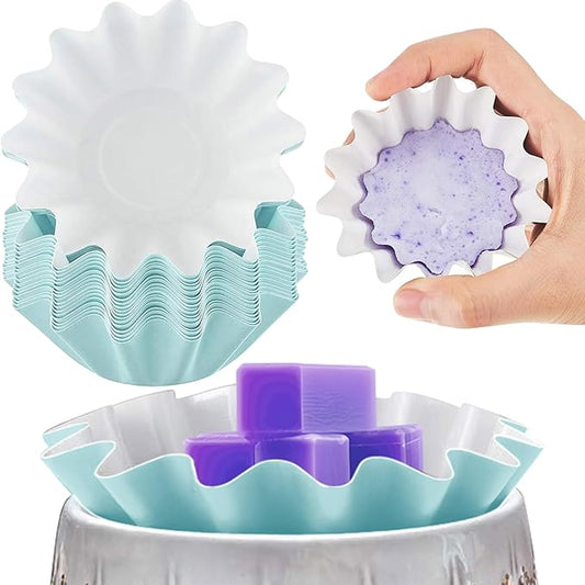 Boao Wax Melt Liners Reusable Wax Warmer Containers Leakproof Cups for Scented Candle, Paper Holders for Electric Pluggable Melter and Burner(Blue,25 Pieces)