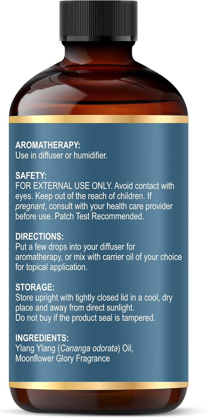 MAJESTIC PURE Exotic ylang ylang & Moonflower Delight Premium Grade Fragrance Oil | Free from Mineral Oil Used in Diffusers, DIY, Self Care | 4 Fl Oz