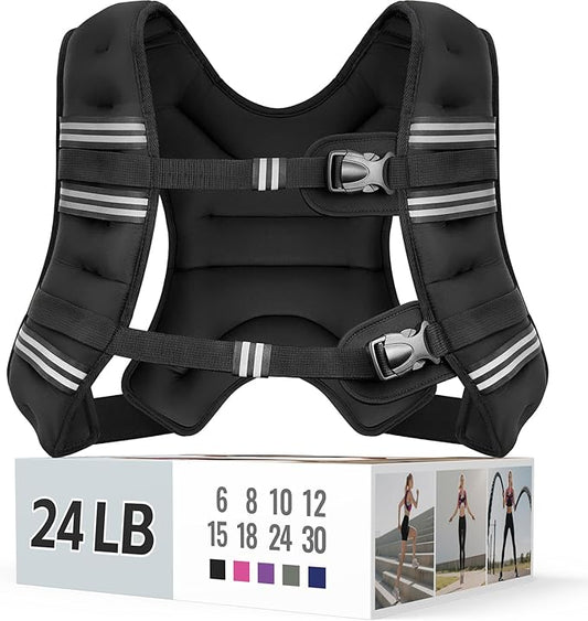 Weighted Vest for Women & Men with Reflective Stripe and Adjustable Buckle, Comfortable & Durable Rucking Vest for Walking, Running & Strength Training