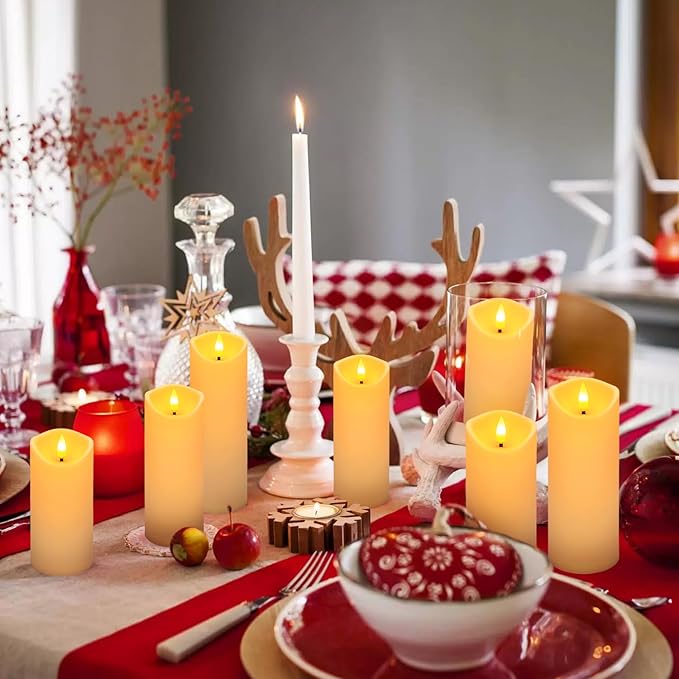 24 Pack Christmas Decoration Flickering Flameless Candles, Battery Operated Candles,LED Candles for Home Decor,Wedding,Halloween,Birthday,Valentine'sDay (D2.2 xH 5" 6" 7" Ivory)