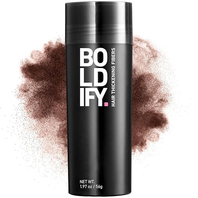 BOLDIFY Hair Fibers (56g) - Fill In Thinning and Fine Hair for an Instantly Fuller, Thicker Look - 14 Shades for Women & Men - Hazel Brown