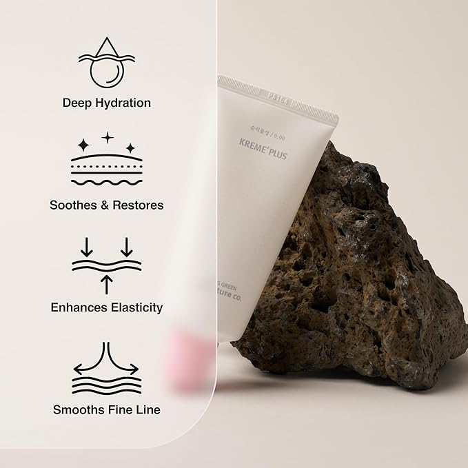 KREME' PLUS – Organic Korean Daily Night Face Cream with Vitamin C for Sensitive Skin, Hydrating & Nourishing, Fine Line Care, Radiant & Even Skin Tone, Non-Toxic Skincare (2.82 fl oz / 80g)