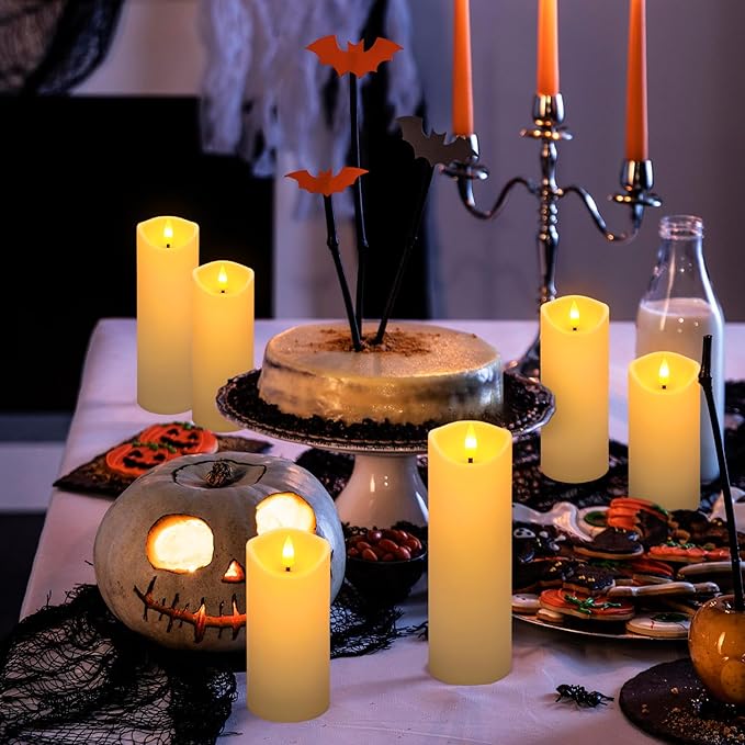 24 Pack Christmas Decoration Flickering Flameless Candles, Battery Operated Candles,LED Candles for Home Decor,Wedding,Halloween,Birthday,Valentine'sDay (D2.2 xH 5" 6" 7" Ivory)