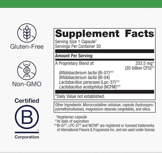 Metagenics UltraFlora Restore Probiotic - Probiotic For Intestinal Flora Support* - Relief of Occasional Loose Stools* - Probiotics for Digestive Health* - Non-GMO & Gluten-Free - 30 Capsules