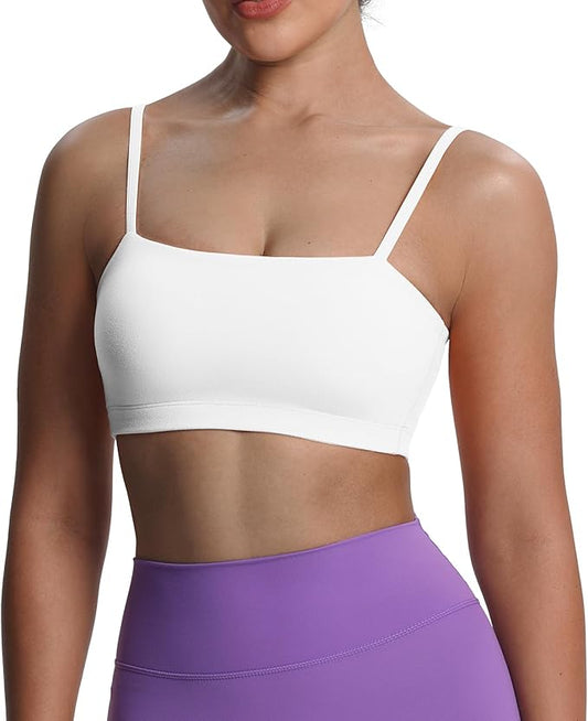 Aoxjox Women's Workout Bandeau Bras Training Fitness Running Yoga Crop Tank