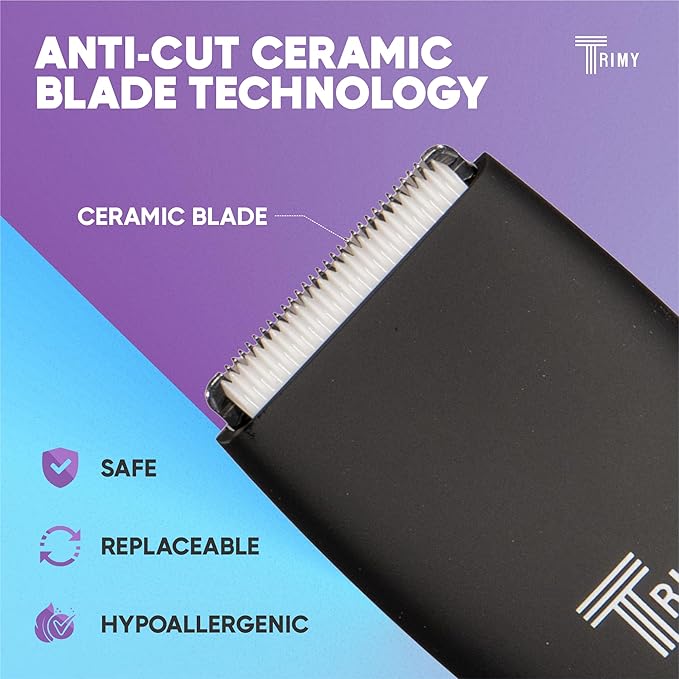 Body Hair Trimmer for Men and Women, Ball and Groin Trimmer, Bikini Trimmer, Pubic Hair, Manscaper, Waterproof, Wireless Grooming, Body Shaver, Manscape (Black)