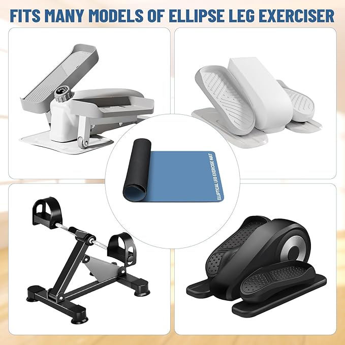 Under Desk Elliptical Mat - Non-Slip Exercise Equipment for Peloton Bike, Small Exercise Mat for Desk Workout Equipment