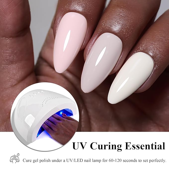 10ml Hema Free Gel Nail Polish Set, 6 Colors Gel Polish Kit Light Beige Nude Pink Neutral Rose Manicure Gift for DIY and Salon for Women