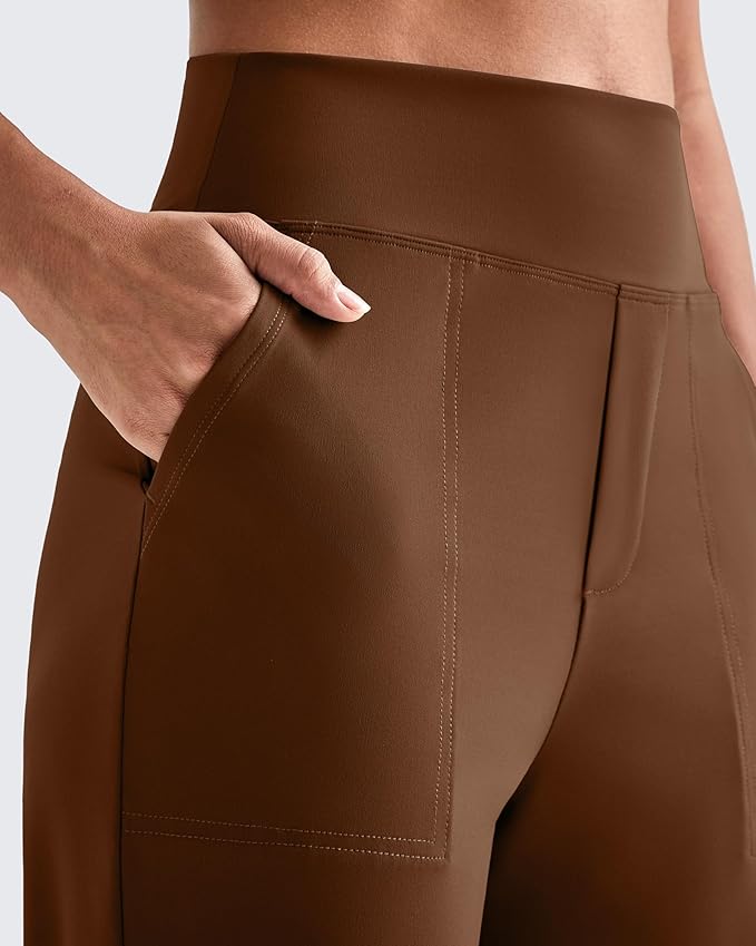 G4Free ShiftReady Womens Ankle Dress Yoga Pants with Pockets Stretchy Business Casual Slacks Work Trousers Travel Pant