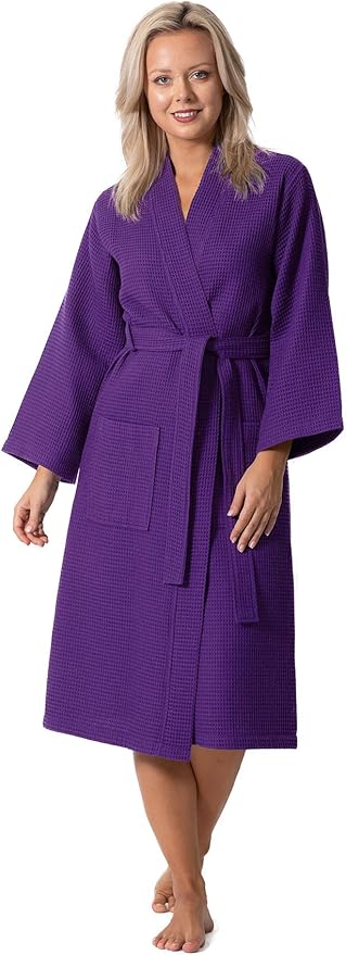 Waffle Knit Lightweight Kimono Spa & Bath Robes for Women - Quick Dry - Soft