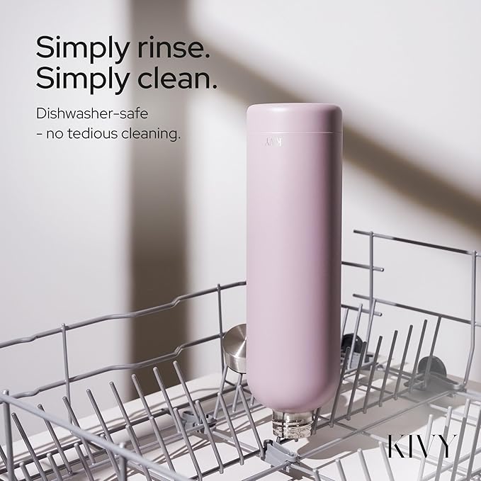 KIVY Stainless Steel Insulated Water Bottle 16oz | Leak Proof BPA-Free Metal Water Bottle - Slim water bottle no straw - Blue water bottle screw top