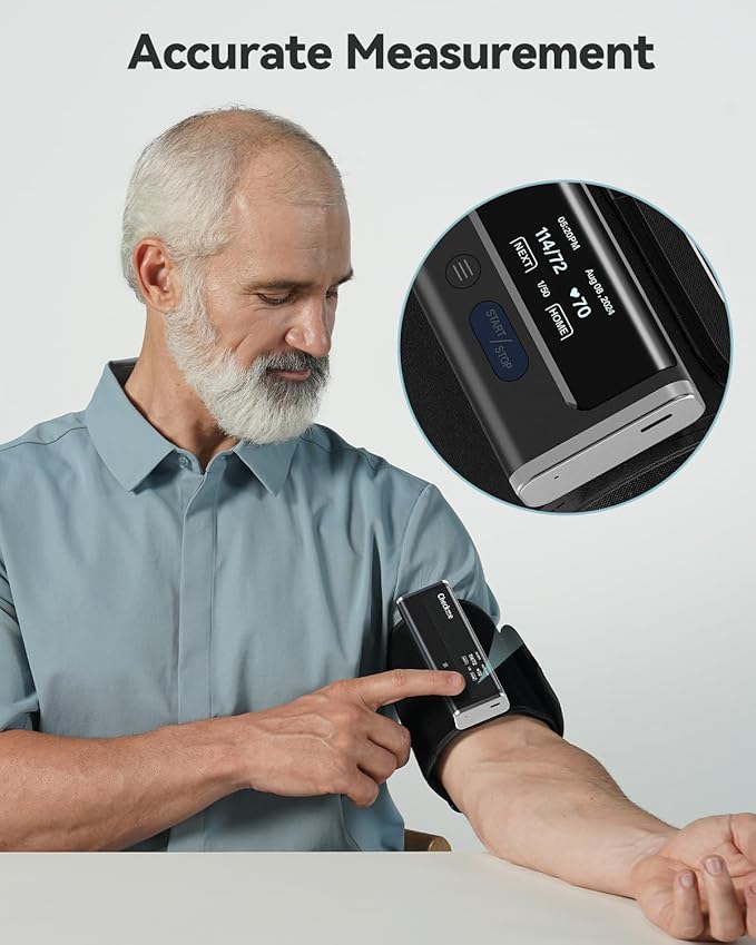 Checkme Blood Pressure Monitor for Home Use - Upper Arm Bluetooth BP Machine, Accurate Readings in 30 sec, App Enabled for iOS & Android, Stores 50 BP Readings, Black