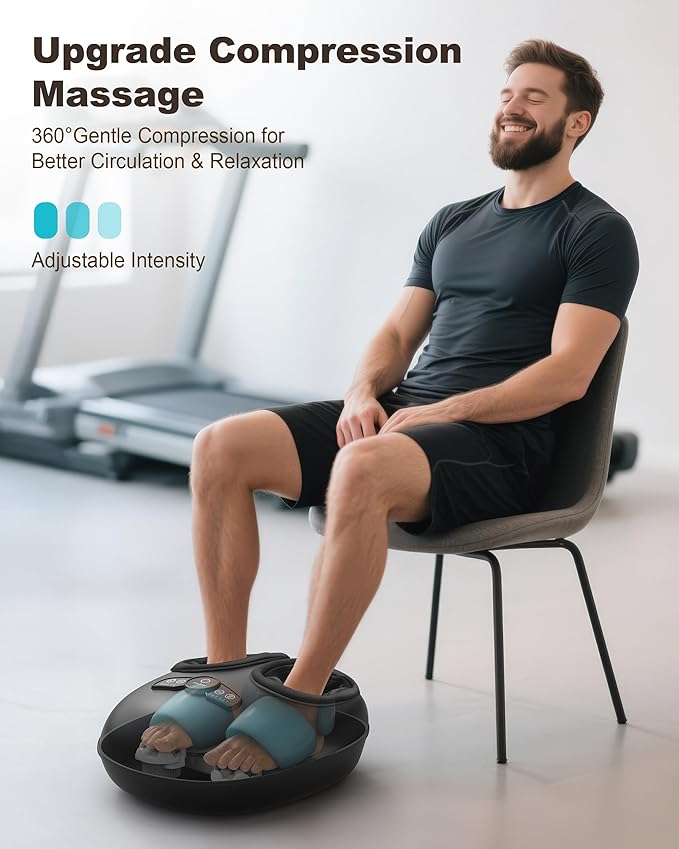 Beleduc Shiatsu Foot Massager with Heat,Compression and Deep Kneading for Plantar Fasciitis,Fits Up to Size 14,Gifts for Women & Men