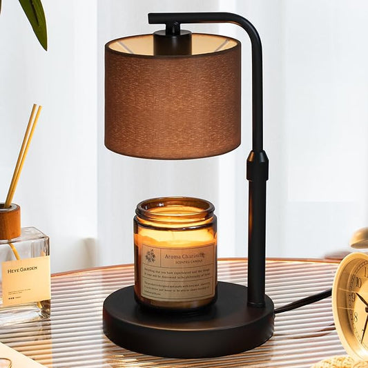 Candle Warmer Lamp with Timer, Dimmable Candle Wax Warmer with 2 Light Bulbs, Height Adjustable Electric Candle Light Scented Candles, Home Room Decor, Gifts for Women Mom