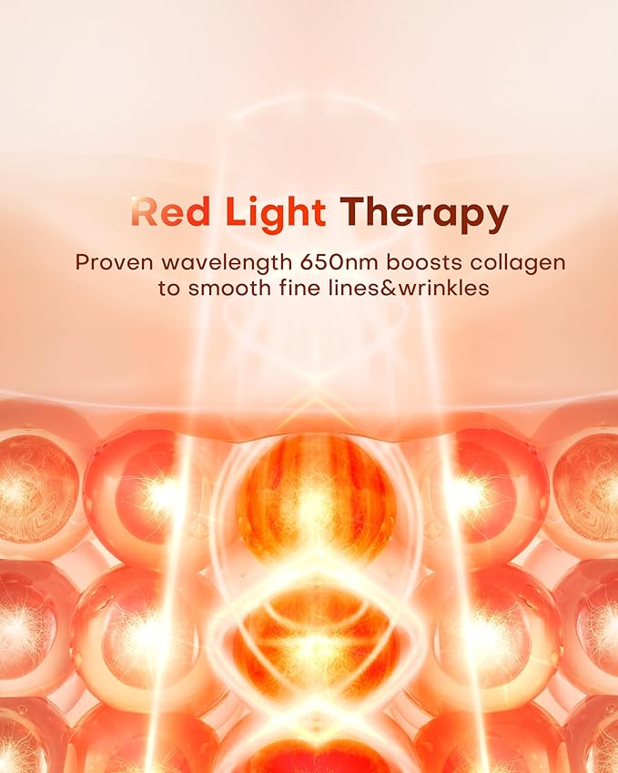 NEWKEY Red Light Therapy Mask for Face,7 Colors LED Face Mask Light Therapy, At-Home Photon Skin Care Beauty Mask for Anti Wrinkles Acne Reduction
