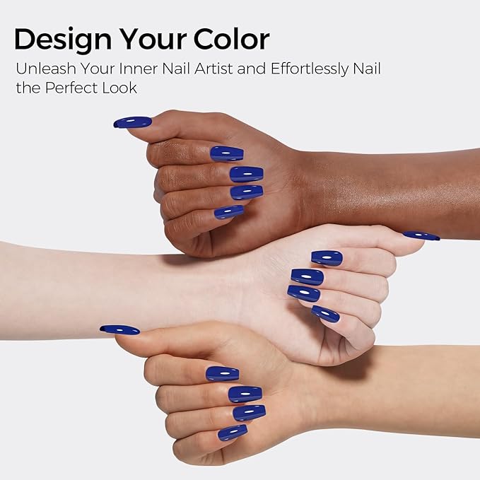 TOMICCA Blue Gel Nail Polish, 15ML Royal Blue Color Gel Polish, Soak Off UV LED Cure Nail Polish Nail Art Home DIY Manicure Nail Salon Varnish