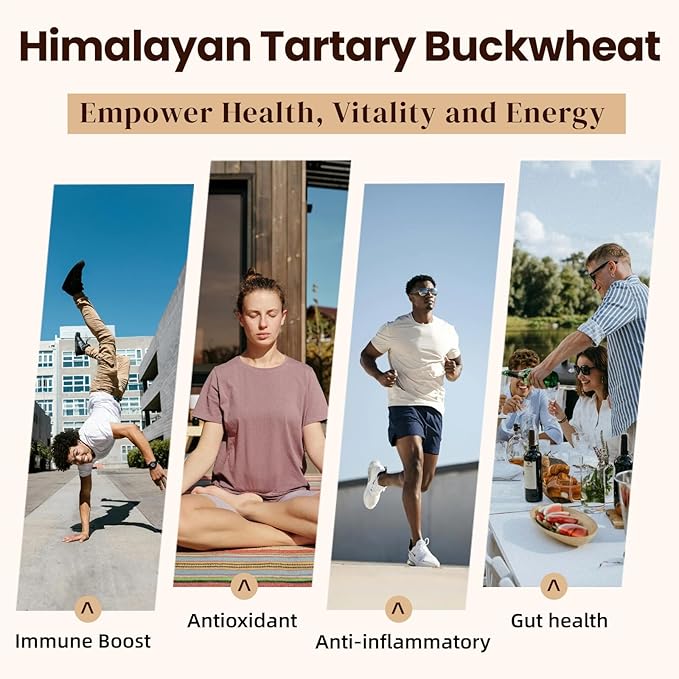 Himalayan Tartary Buckwheat Supplement with Quercetin, Zinc, Rutin, Vitamin C, D, Curcumin for Immune Support & Antioxidant & Gut Health - 360 Vegan Capsules