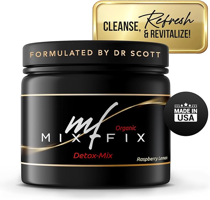 Mix-Fix Full Body Detox for Women & Men – Liver, Colon & Gut Support Drink – Full Spectrum Detox Powder Supplement – Milk Thistle, Turmeric & Beetroot – Digestive Health & Energy – 30 Servings