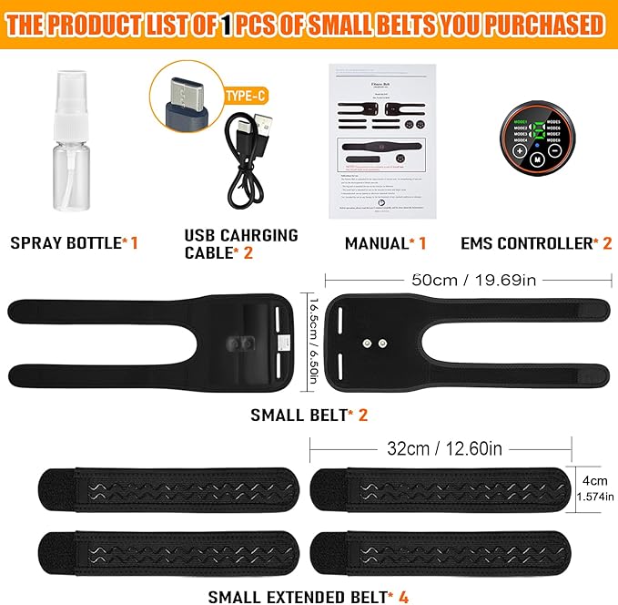 ABS Stimulator Muscle Toner Flex Fitness Belt for Arm, Foot and Waist - FDA Cleared AB Machine Abdominal Toning Ems Electro Stimulators Body Exercise Equipment Abdomen Home Office Workout