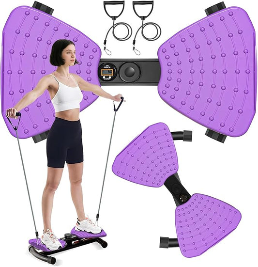 Waist Twister, Ab Twister Board 440 lbs Weight Capacity, Ab Machine for Slim Waist and Core, Workout Equipment with Smart LED Digital Display Track Time, Reps, Calories