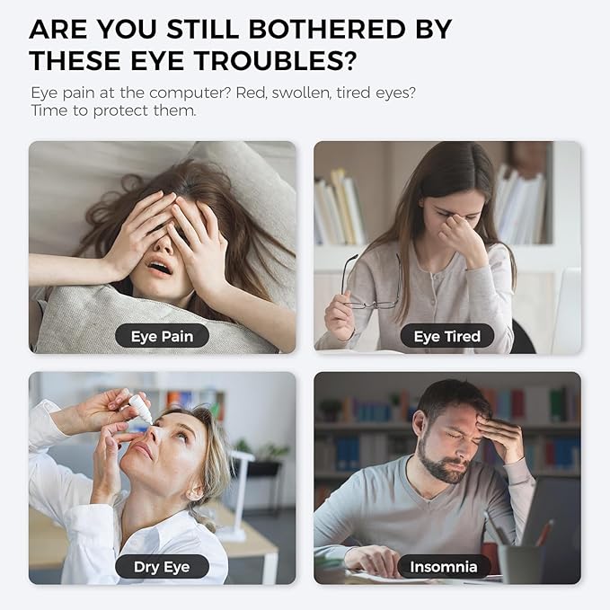 NOWWISH Smart Eye Massager with Heat & Bluetooth Music for Reduce Eye Strain, Headache and Migraine Relief, Improve Sleep - Fathers Day, Birthday Gifts for Women Men, Gifts for Mom Dad Wife -