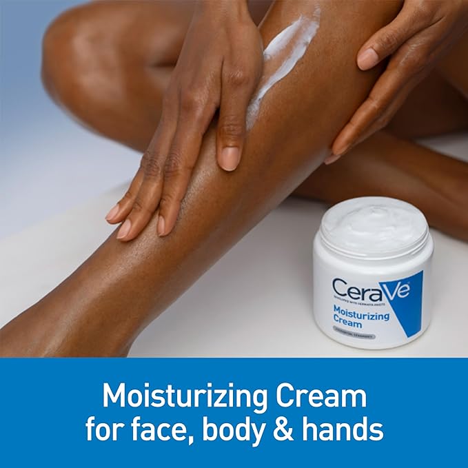 CeraVe Après Ski Moisturizing Cream, Body and Face Moisturizer for Dry Skin, Body Cream with Hyaluronic Acid and Ceramides, Daily Moisturizer, Oil-Free, Fragrance Free, Non-Comedogenic, 12 Ounce